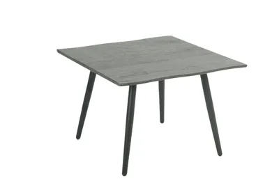 Produktbild von Hela Tische, Quadratischer Couchtisch Zürich, Holzdekor Grau, Baumkantenoptik, Rundrohr Metallfüße konisch, Maß 60x60 cm