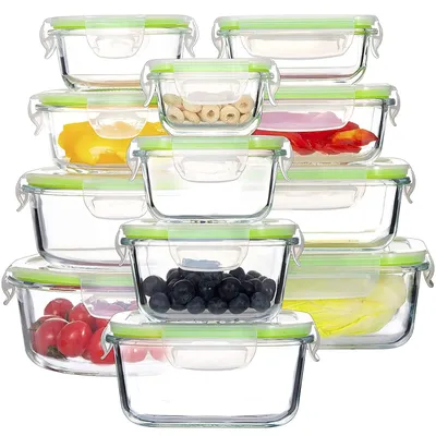 12er-Set Vorratsdosen aus Glas, BPA-frei, stapelbar