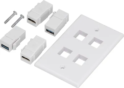 Image de 2 Interface Multimédia HD 2 Ports USB3.0 Plaque de prise murale audio-vidéo sans soudure Accessoire