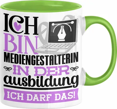 Produktbild von Mediengestalterin Ausbildung Start Geschenk Tasse Ich Bin Mediengestalterin In Der Ausbildung Ich Darf Das Kaffee-Becher Geschenkidee (Grün)