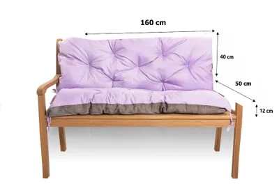 Zdjęcie produktu dla Poduszka na ławkę ogrodową 160x50x40cm fioletowa | siedzisko na ławkę | poduszki na huśtawkę ogrodową | wodoodporna poduszka na ławkę ogrodową