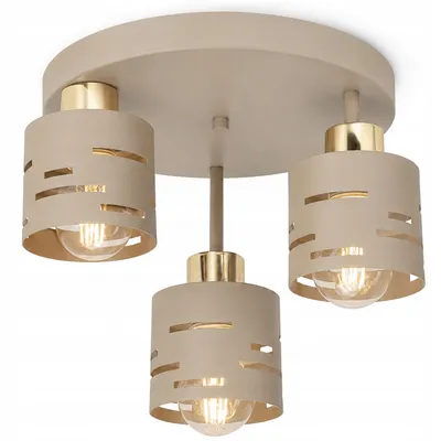 Produktbild von LUXOLAR Deckenleuchte 3-flammig Beige Gold E27 mit 2-Kreis-Schaltung