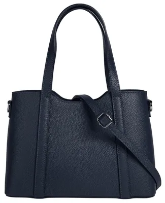 Produktbild von Damen Handtasche aus Rindleder, blau, H 22 x B 31 x T 11 cm, verstellbarer Schultergurt