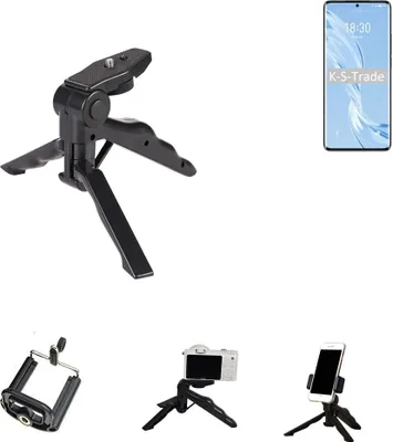 Produktbild von K-S-Trade Stativ Tisch-Ständer Dreibein Handy-Stativ Ständer kompatibel mit Meizu 18 Pro Mini-Stativ Smartphone Tripod Handy-Stativ aus Plastik