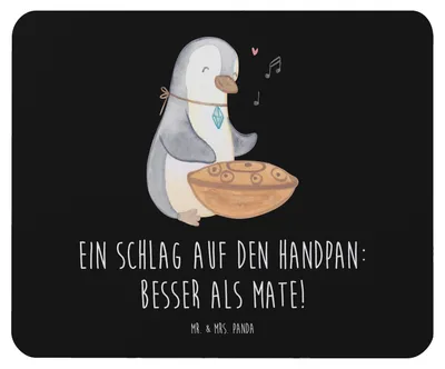 Produktbild von Mr. & Mrs. Panda Mouse Pad Handpan Zauber - Schwarz - Geschenk, Meditation, Lernen, Instrument, Klangschalen, Musikinstrument, Musik, mousematte, Entspannungsmusik