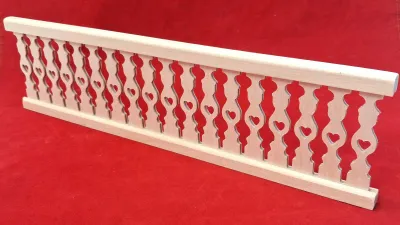 Produktbild von Geländer für Balkon aus Holz. für Krippe oder Puppenhaus. 30,5 cm natur belassen