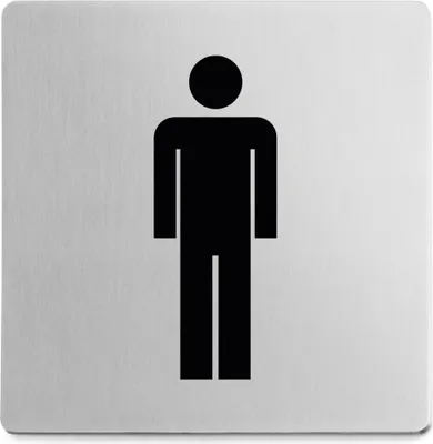 Produktbild von Edelstahl Türschild Hinweisschild Toilette Herren ZACK 50713