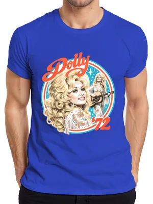 Immagine prodotto di Maglietta da uomo, stile retrò, con la scritta "Dolly Parton, 72, leggenda della musica country, Nashville", colore blu, taglia 3XL