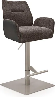 Produktbild von Design Barhocker Famous AS Gestell perlgraumetallic eckig braun