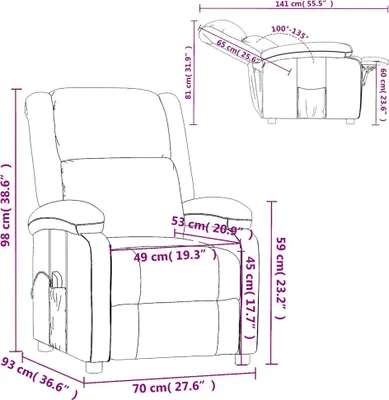 Imagen del producto de Sillón de masaje, color burdeos, tapizado en cuero sintético, marca vidaXL