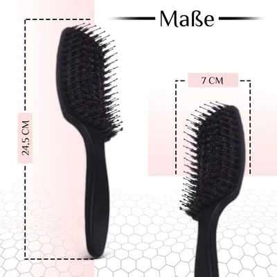 Obrázok produktu pre Hair2heart kefa na vlasy bez ťahania s štetinami z diviaka – profesionálna kefa na rozčesávanie, kefa na rozčesávanie, starostlivosť o dlhé a kučeravé vlasy pre ženy a mužov