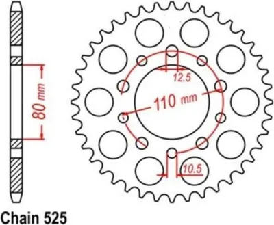 Produktbild von Kettenrad 36 Z Teilung 525 für Honda CB CMX VT XBR XRV 450 500 600 750