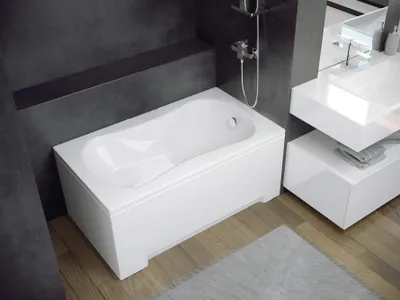 Produktbild von Badewanne ARIA REHAB 120x70 mit Füßen , mit Siphon mit Schürze