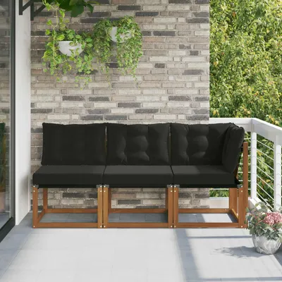 Produktbild von "Neues Produkt" Outdoor Mittel- und Ecksofa mit Kissen - 3 Stück - Natur - Gartenstühle V3429