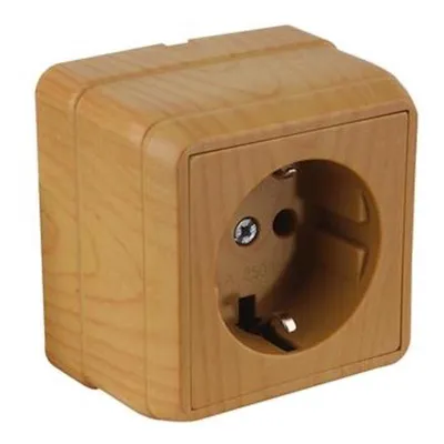 Produktbild von Steckdose Eiche Holzoptik – Aufputz IP20 Innen – BRON