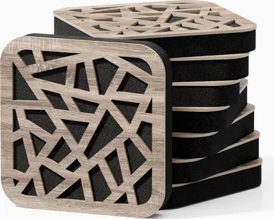 Zdjęcie produktu dla zestaw 8 sztuk - Mini panel akustyczny pochłaniający dźwięk | 23 x 23 cm | Kolor: (Sonoma, AKAT)