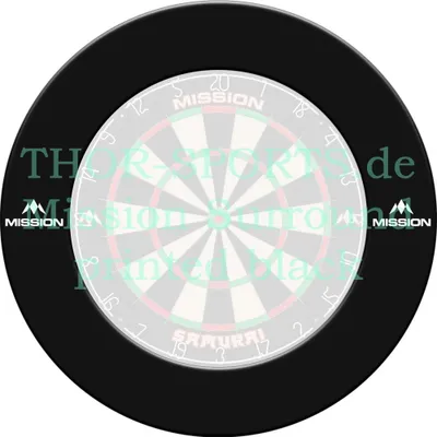 Produktbild von Mission Dartboard Surround schwarz mit Logo 1 Stück