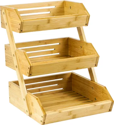 Immagine prodotto di Cesto di frutta in bambù di Adel Dream, cesto da portata a 3 livelli, ciotola per la frutta e espositore per snack, perfetto per frutta, snack di verdure, articoli per la casa e altro ancora