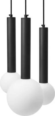 Produktbild von BELIANI Pendelleuchte Schwarz Metall Eisen Glas Hängelampe Moderne Beleuchtung Wohnzimmer Esszimmer Schlafzimmer