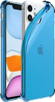 Produktbild von Smartphonica iPhone  11 transparente stoßfeste Silikonhülle mit Bumper - Blau