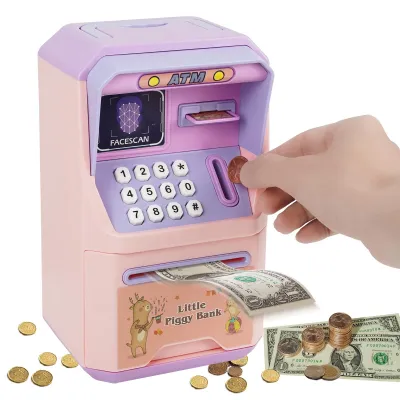 Produktbild von Elektronisches Sparschwein mit Passwort und automatischem Geldscheineinzug, rosa