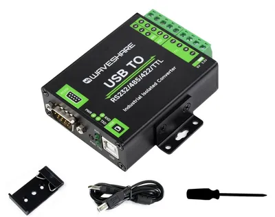 Productafbeelding van Waveshare USB naar RS232/485/422/TTL interfaceconverter, industriële kwaliteit, geïsoleerde USB-converter met originele FT232RNL chip, baudrate van 300 bps tot 3 Mbps, stabiele transmissie, geschikt voor diverse apparaten