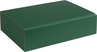 Image de Boîte cadeau en carton ondulé ouvert, carton strié VERT FONCE, Format 25,5x18x7cm, 50 pcs.