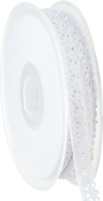 Produktbild von Dekoband Spitze Weiß Schmuckband Häkelspitze 12mm 20m Hochzeit Taufe Deko