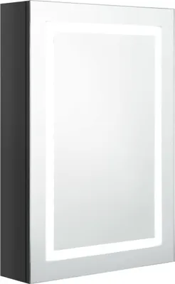 Produktbild von vidaXL LED-Spiegelschrank fürs Bad Glänzend Schwarz 50x13x70 cm