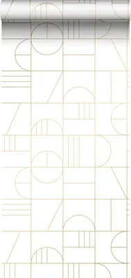 Obrázek produktu pro ESTAhome tapeta Art Decó vzor bílá a zlatá - 139141 - 0,53 x 10,05 m
