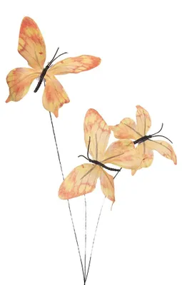 Immagine prodotto di Clayre & Eef Decorazione Ramo con farfalla 10x10x65 cm Giallo Tessuto