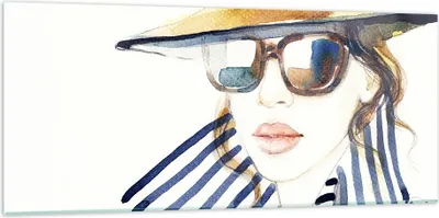 Produktbild von Bilder auf glas - Frau Gesicht Lippen - 120x50cm - Glasbilder - Wandbilder - Kunstdruck - zum Aufhängen bereit - Wanddekoration aus Glas - Glas Bilder - Wandbild auf Glas - Einteilig - GAB120x50-3957