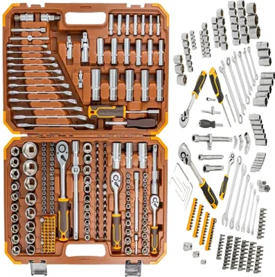 Obrázek produktu pro FORSAGE | Sada nářadí, 216 ks, 1/4", 3/8", 1/2", šestihran, 4-32mm, kufřík na nářadí