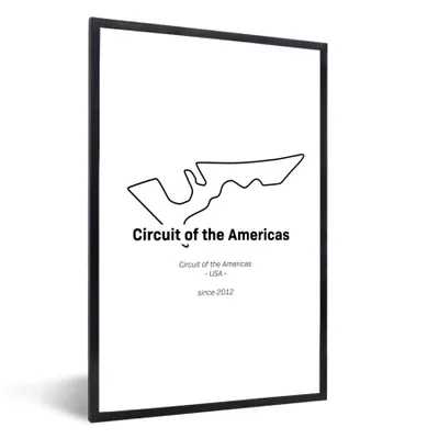Produktbild von MuchoWow® Gerahmtes Poster Amerika - Rennstrecke - Formel 1 60x90 cm - Poster mit Schwarzem Bilderrahmen Wandposter Rahmen Foto Bilder - Kunst