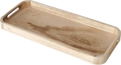 Produktbild von Tablett - 40 x 17 cm - Braun - Paulowniaholz - mit Griffen
