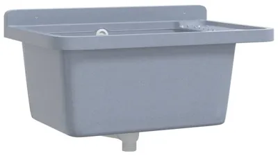 Produktbild von vidaXL Ausgussbecken Wandmontage Grau 60x40x28 cm Harz