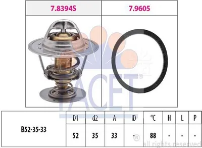 Produktbild von EPS Thermostat Kühlmittel 88°C für FORD MONDEO IV Turnier (BA7) Focus II Schrägheck (DA, HCP, DP) S-MAX (WA6) Focus II Kombi (DA, FFS, DS) GALAXY