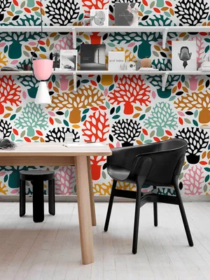 Produktbild von Coloray Fototapete 250x250 cm Latextapete Magicstick - Utensil Gekritzelbäume