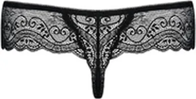 Produktbild von Obsessive y String mit breitem Gürtel aus Spitze, Schwarz, Größe L/XL