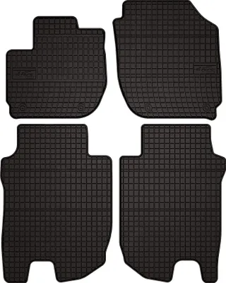 Produktbild von Gummifußmatten passend für Honda HR-V II (Crossover, Bj. 2014-2018) – schwarz, passgenau, mit Befestigungen set 4 Stk. - Gummi-Automatten