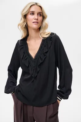 Produktbild von Mila Schwarze Damenbluse 38