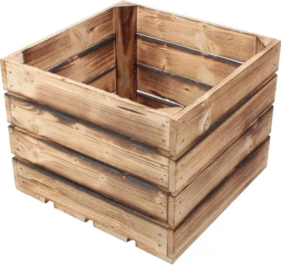 Produktbild von SEVICO Holzkiste Truhe Geflammte Apfelkisten Obstkisten Holz Betttablett Flaschenträger Vintage 30 x 30 x 30 cm DEKO S4-O