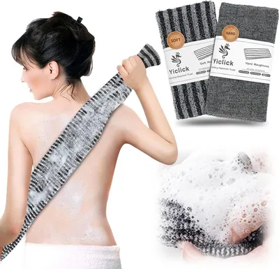 Immagine prodotto di confezione da 2 pezzi asciugamano esfoliante scrubber schiena spazzola loofah spugna