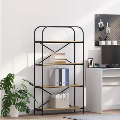 Image de Maison Exclusive - Étagère de bibliothèque, 4 niveaux, 80 x 30 x 146 cm, en panneaux de particules
