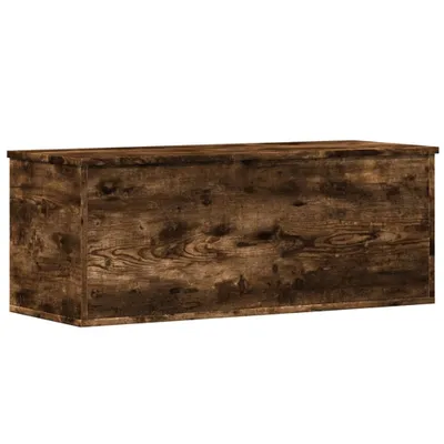 Image de Boîte de rangement chêne fumé 90x35x35 cm bois d'ingénierie