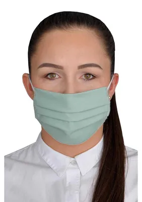 Produktbild von 5 Stück Damen Masken Mundschutz Gesichtsmaske waschbar 2-Lagen Baumwolle 100%, Grün