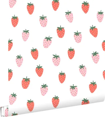 Obrázok produktu pre ESTAhome tapeta jahody biela a ružová 50 x 900 cm