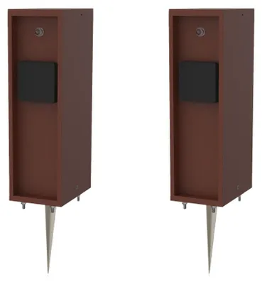 Produktbild von Novatool 2x Steckdosensäule 3-fach außen Braun Edelstahl eckig IP44 mit Erdspieß mit Dämmerungssensor Steckdose Aussen Gartensteckdose Outdoor Steckdosensäule Garten Steckdosenturm (Elektro)
