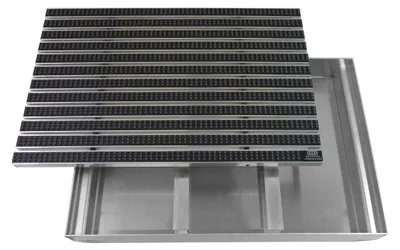 Produktbild von Emco Eingangsmatte DIPLOMAT + Bodenwanne 75mm Aluminium, Bürsten Grau,Größe:60x40cm