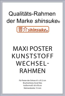 Produktbild von Rahmen Maxi 61x91,5 cm - Wechselrahmen - 15mm Kunststoff silber